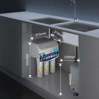AO史密斯（A.O.Smith）厨下式家用直饮净水器DR50-D8 1:1低废水比 50加仑 净水机 【苏宁智能】