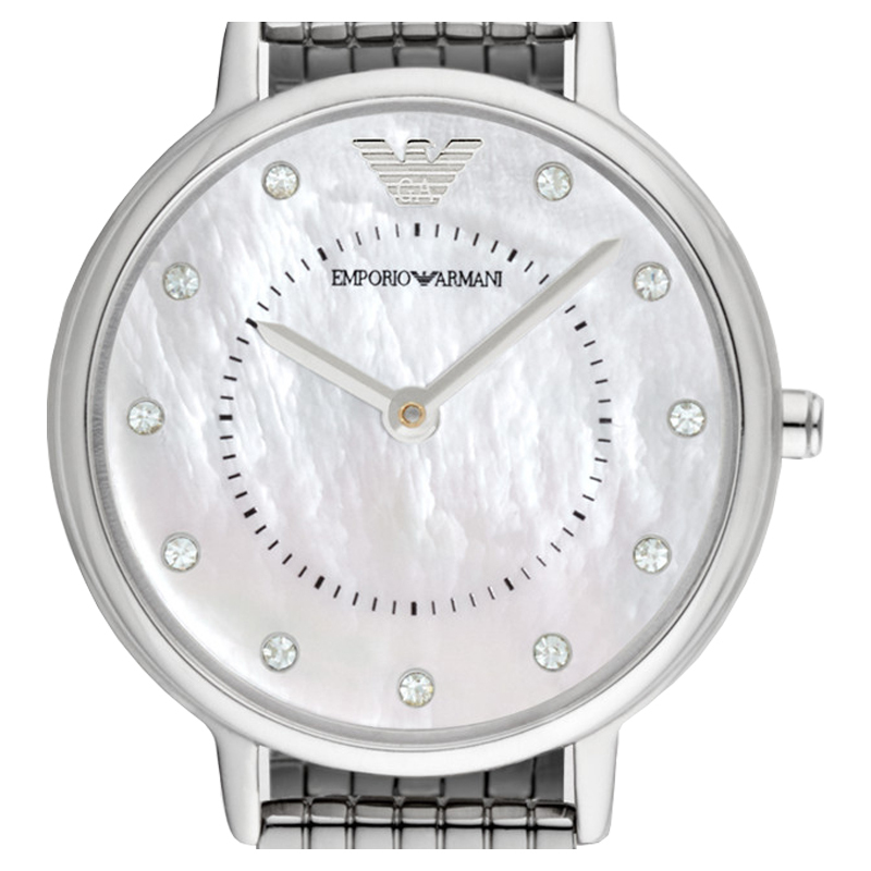 阿玛尼(Emporio Armani)满天星手表珍珠贝母钢带小表盘石英女表AR2511