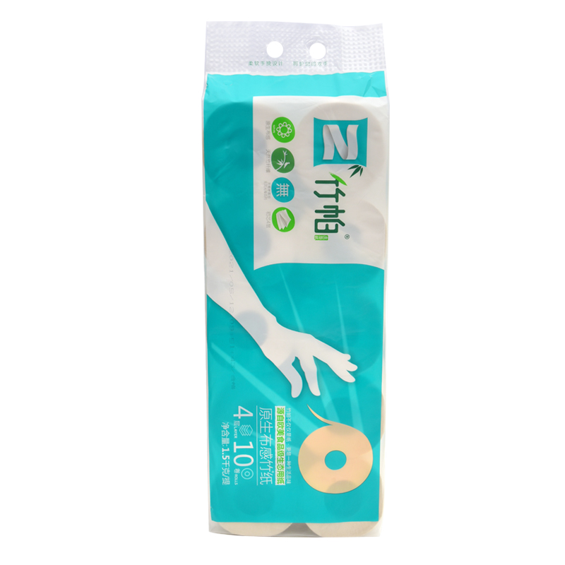 竹帕 1500克空芯竹浆卷纸 100mm*100mm*4层 10卷/提高清大图