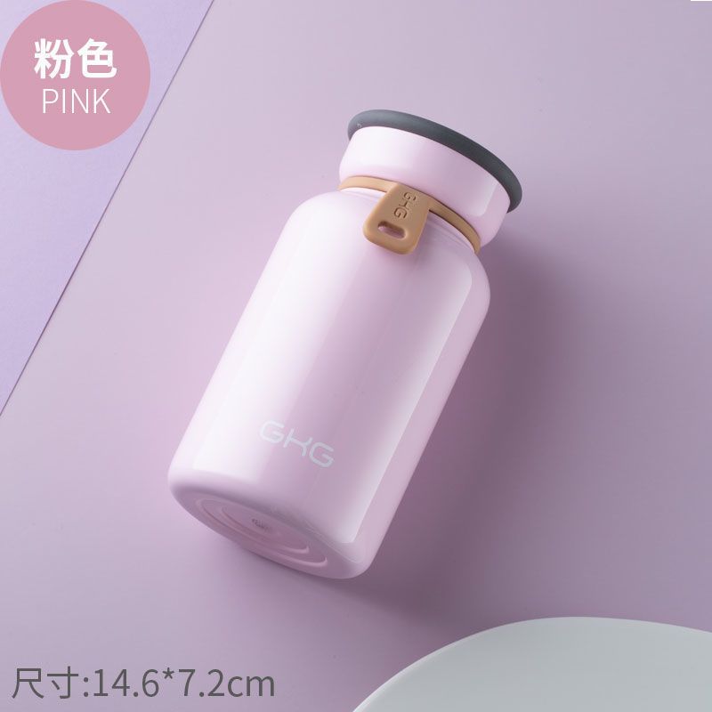 粉色 316不锈钢-280ml 佳琪316保温杯女可爱保温水杯便携大肚杯学生迷你随手杯简约水杯
