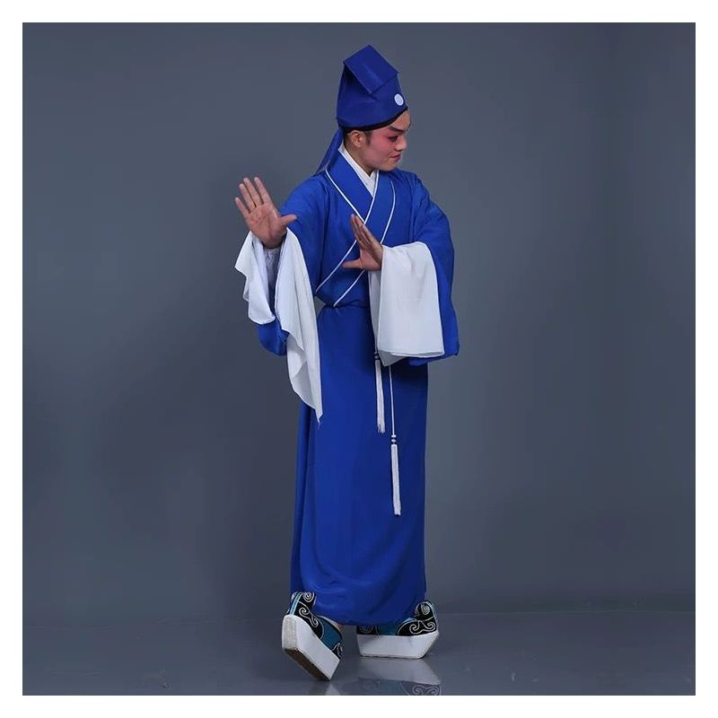 戏装戏曲服装舞台演出古装许仙戏服书生素道袍老生褶子素小生衣