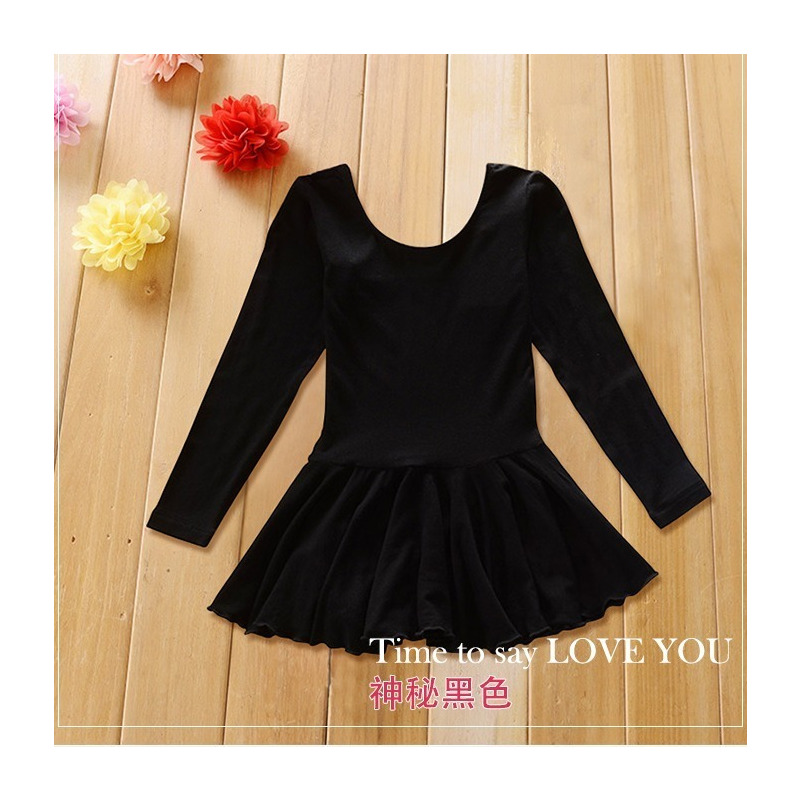 儿童舞蹈服春秋季女童加厚棉练功服套装女孩连体服幼儿芭蕾舞裙
