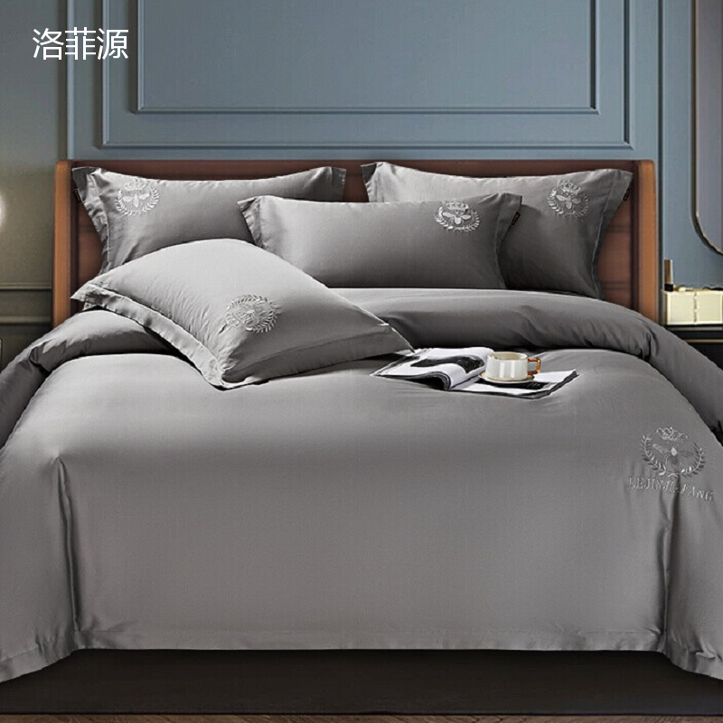 洛菲源四件套柏拉图-灰色 规格:床单250*250被套200*230枕套48*74*2