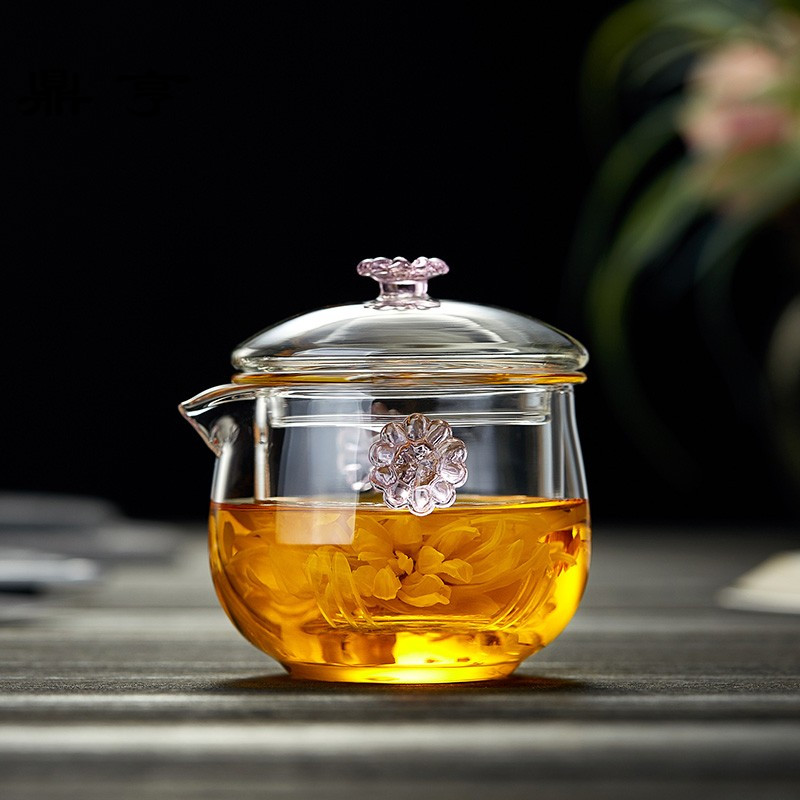 鼎亨玻璃小号茶壶过滤花茶壶加厚耐热抓耳泡茶器快客杯功夫茶具