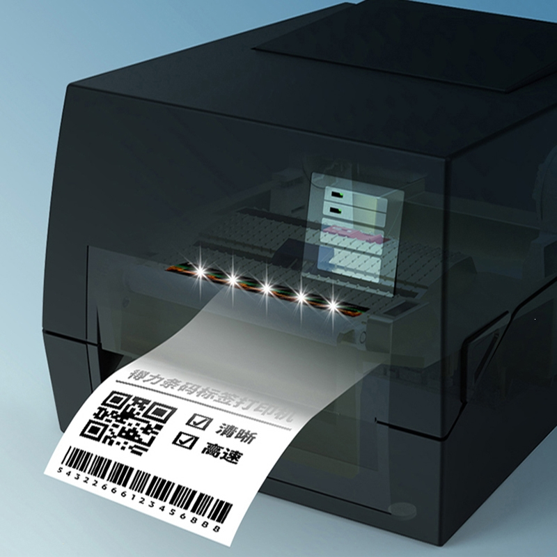 得力(deli)标签打印机碳带条码固定资产商用热敏热转印工业食品吊牌洗