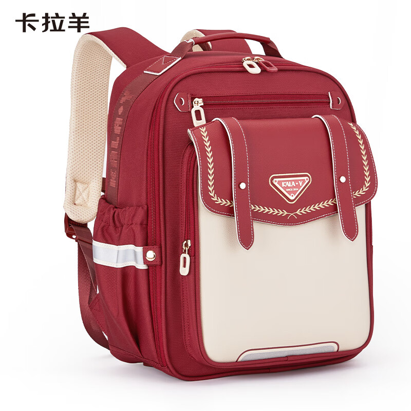 KALA·Y 小学生云朵书包轻便减负防下坠双肩包大容量背包 CX2720 波尔多红 20L 1个高清大图