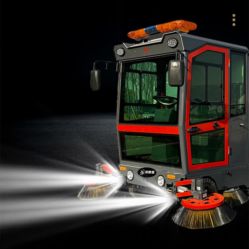 京世嘉 锂电款双吸风全封闭驾驶式扫地机48V200Ah 电动扫路车 JS-2450AL 红色 YGQC高清大图