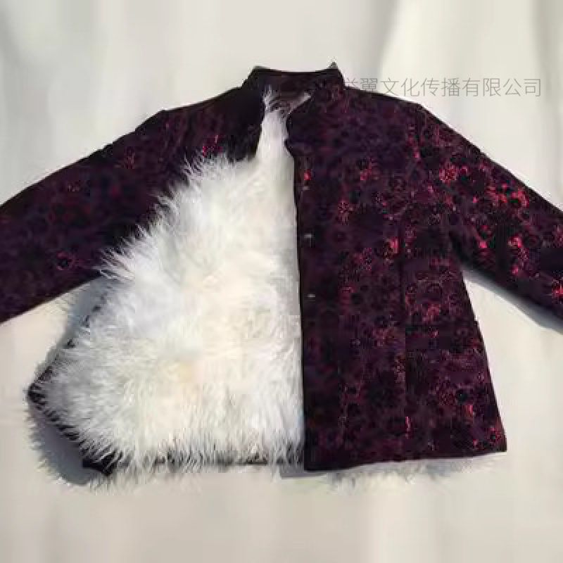 举翼王子中老年羊毛棉袄女真皮毛一体外套加厚保暖羊皮棉衣棉服高清大图