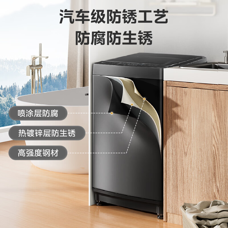 美的(Midea)全自动波轮洗衣机MB8V56T 8公斤金属钛高颜值节能独立式设计高清大图