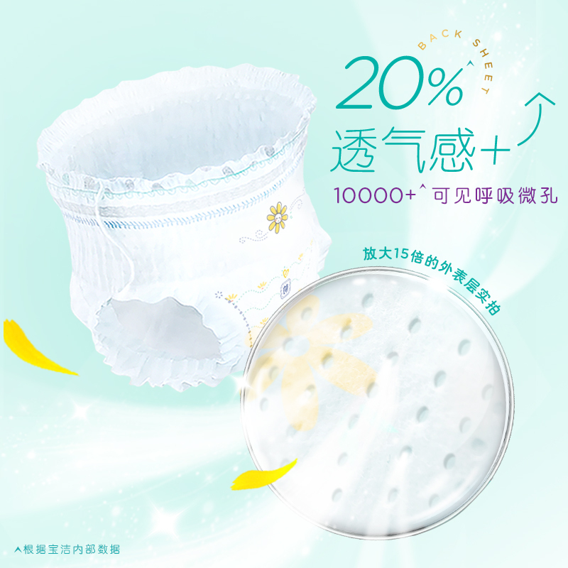 帮宝适一级帮精华拉拉裤M58婴儿尿不湿超薄透气瞬吸超柔纸尿裤