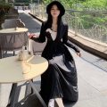 防晒衣女夏季长款连衣裙防紫外线冰丝长裙防晒服UPF50_PLUS XL120-145斤 经典黑（标准防晒）抽褶款