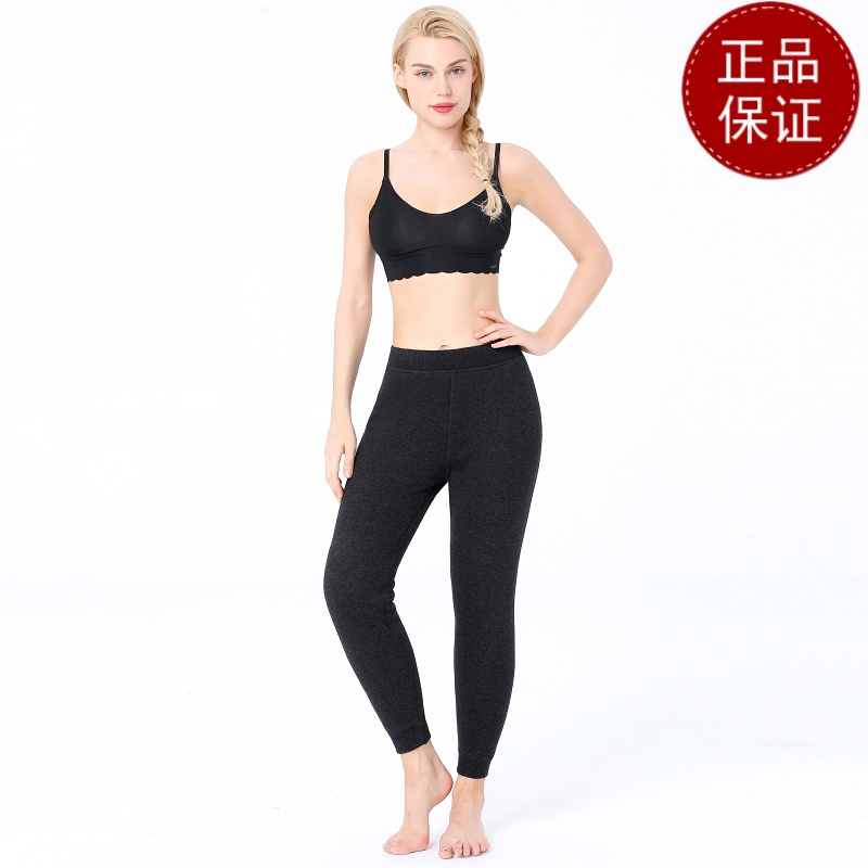 免费试穿 2024新款牧绒多斯男士保暖裤加绒加厚三层加厚护腰护膝羊绒裤女打底棉裤护膝打底裤春秋绒裤毛裤羊绒裤中老年人 女士深灰 185(XXXL)