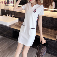 胖妹妹大码夏装女胖mm2018遮肚子显瘦连衣裙藏肉休闲直筒裙子