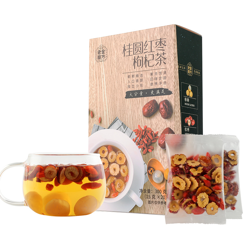 老金磨方 桂圆红枣枸杞茶300g元气花茶组合茶包