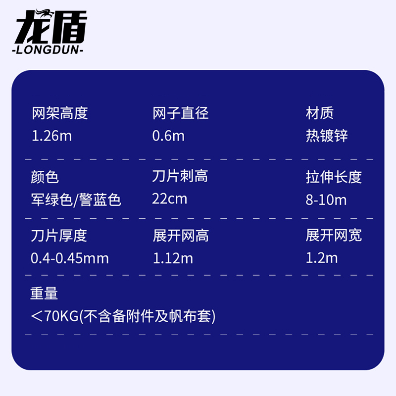 龙盾 防护阻隔网马路伸缩封控蛇腹型铁丝网安保8米三个圈高清大图