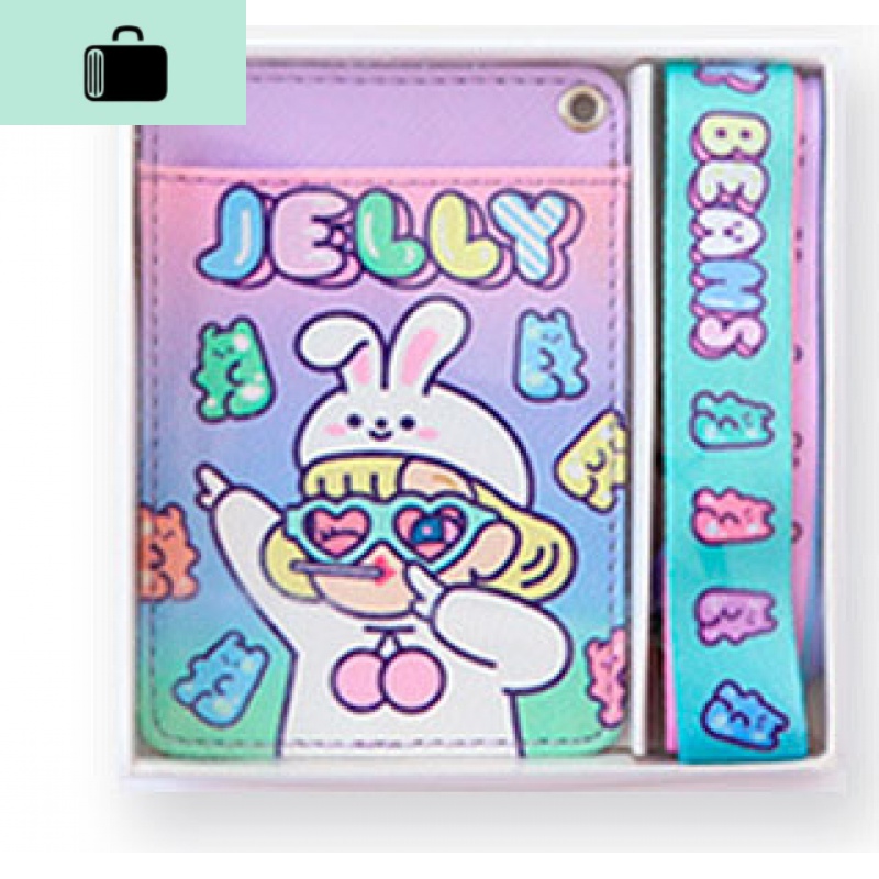 卡通可爱双面公交车装卡的卡套校园学生少女心挂脖ins风饭卡夹NEWLAKE 小熊软糖