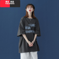 胖mm短袖t恤女2021年新款宽松夏季内搭打底上衣洋气大码女装半袖 深灰色 5XL（210-230斤）