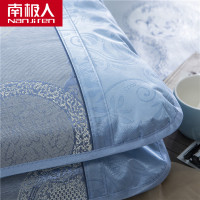 南极人(NanJiren)家纺 夏季清爽凉席/凉枕套冰丝枕套一对装 床上用品花草图案冰丝席枕头套枕芯套枕席两只装