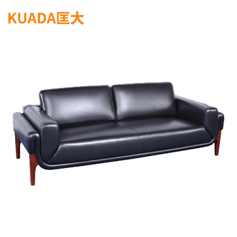 匡大 酒店沙发办公沙发 皮艺沙发 办公室接待沙发牛皮 三人位 KDT281高清大图