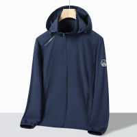 渔人船长夏季情侣款防晒衣男女轻薄透气防紫外线休闲运动户外风衣外套 男藏青 4XL