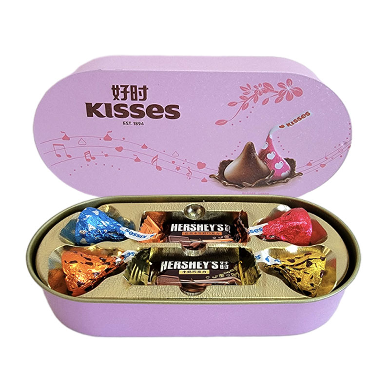 Hershey’s好时之吻牛奶巧克力4+2颗推拉铁盒结婚成品喜糖礼盒装高清大图