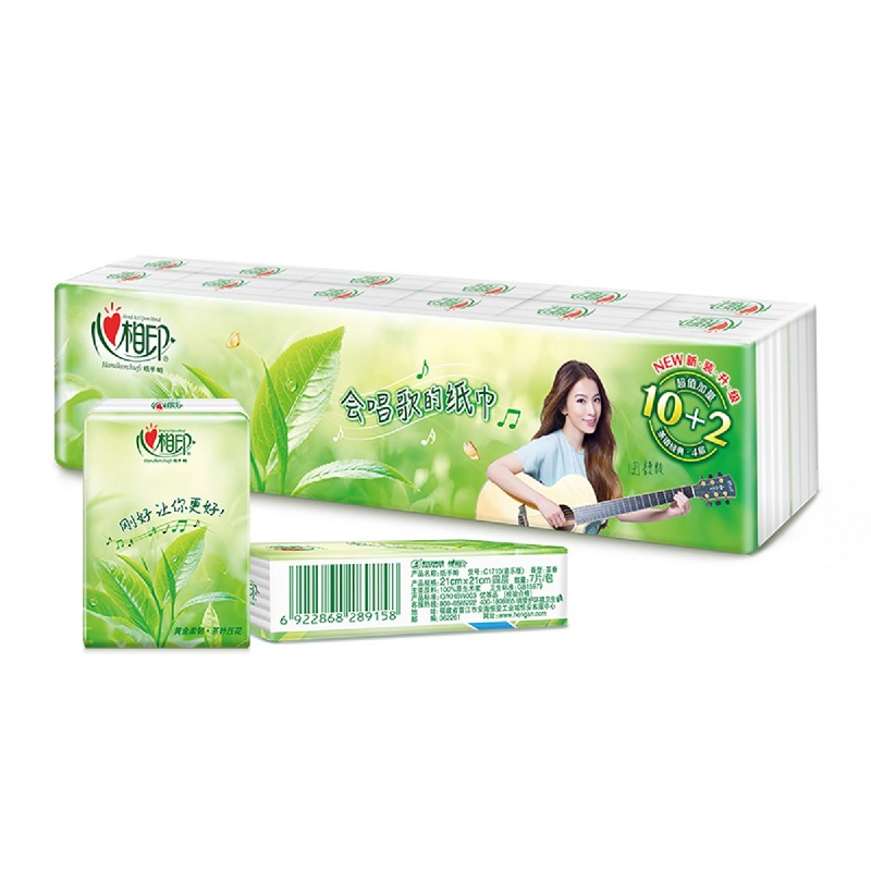 C1710（箱装）心相印茶语经典系列12包6条装四层纸手帕