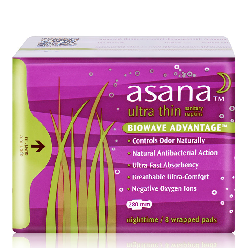 加拿大进口 阿莎娜优质棉周期组合装48片(日用10片*2+夜用8片+迷你巾20片)高清大图