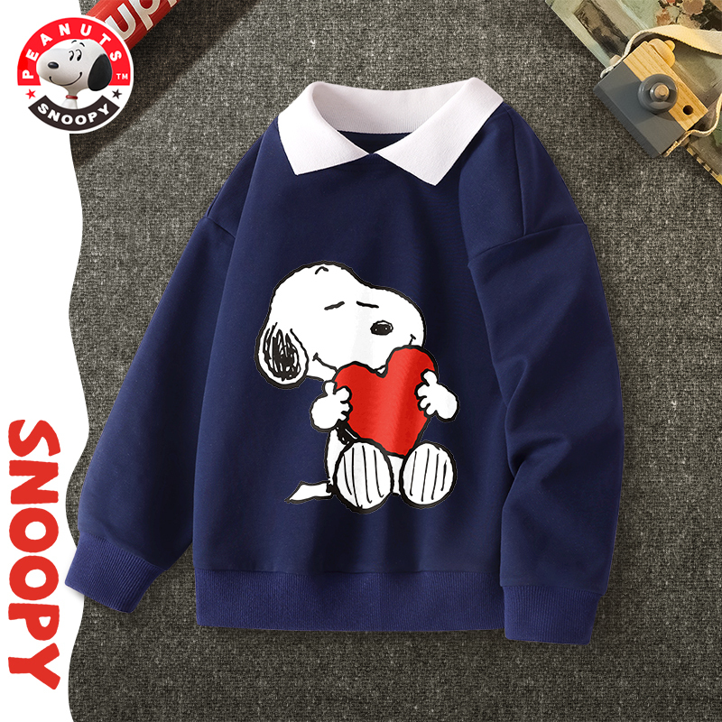 史努比(SNOOPY)童装卫衣男女中大童翻领卫衣WAD