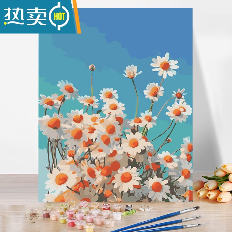 敬平diy数字油画手工涂色风景装饰油彩画填充手绘填色画画富y富高清大图