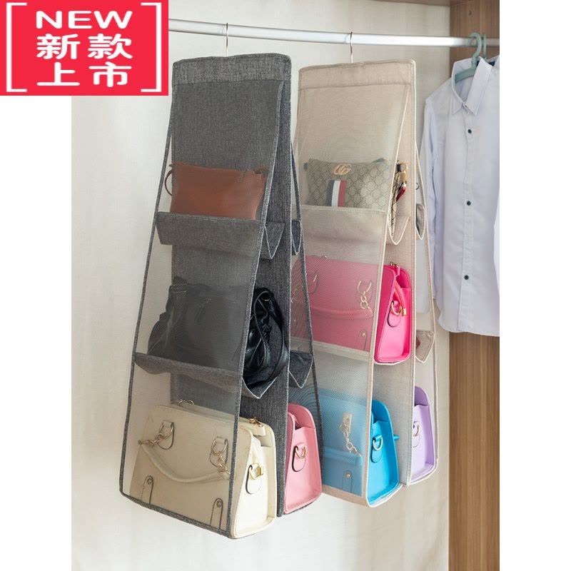可莉允麻布包包收纳挂袋悬挂式家用衣柜放包的收纳置物袋收纳架衣橱器图片