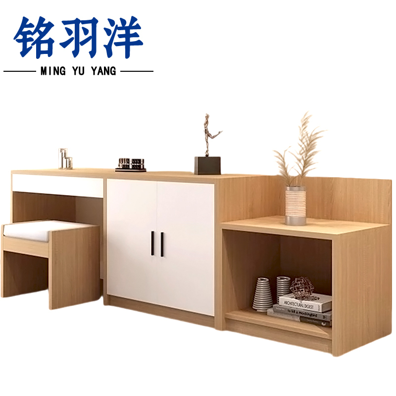 铭羽洋公寓电视柜2.4m(电视柜+行李柜+凳)组高清大图