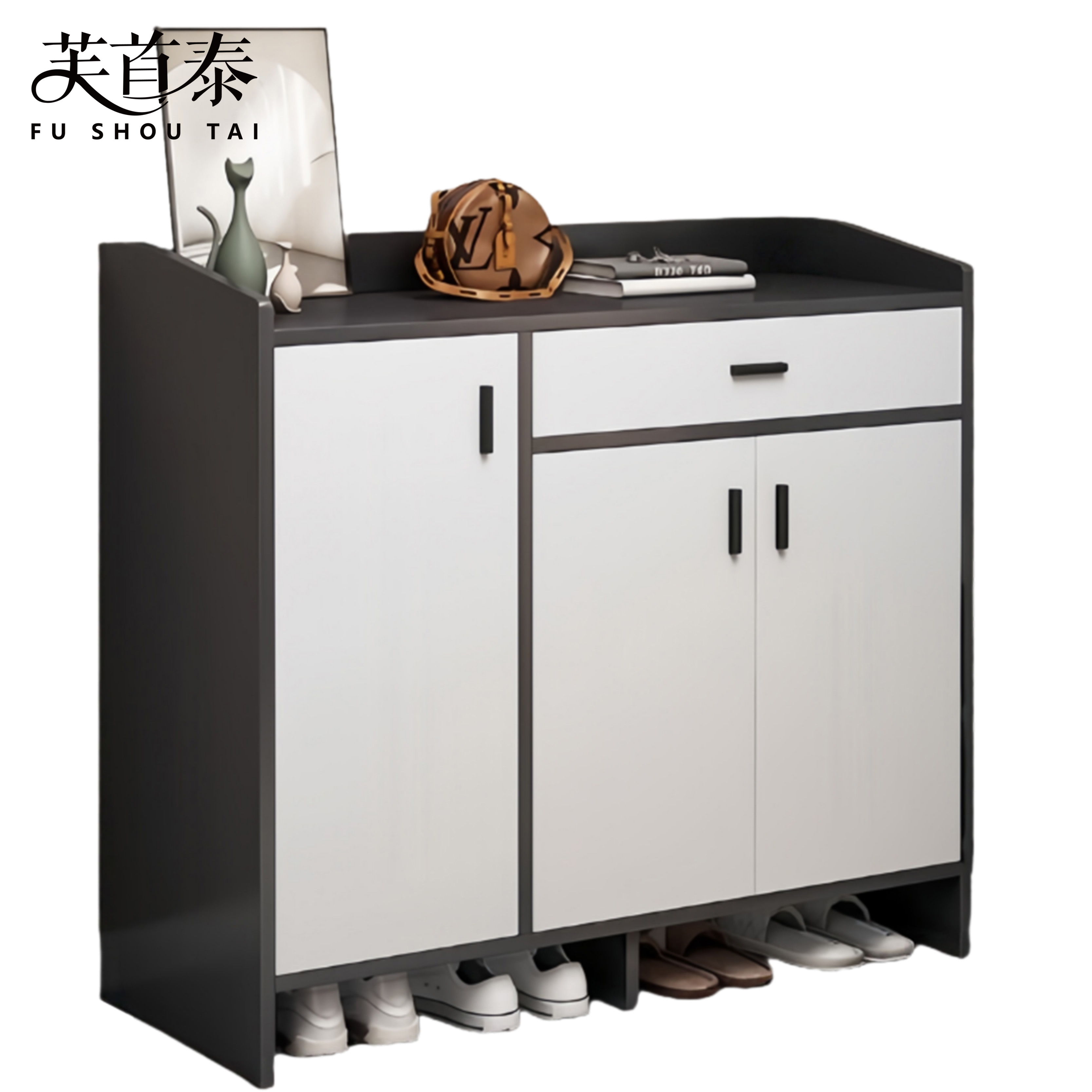 芙首泰鞋柜三门一抽900*300*1000mm个高清大图