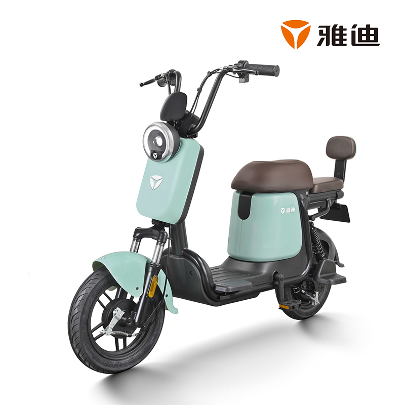 雅迪电动车新款Q1锂电电动车48V电瓶车踏板代步电动自行车新国标可上牌 Q1奶绿色48V14ah
