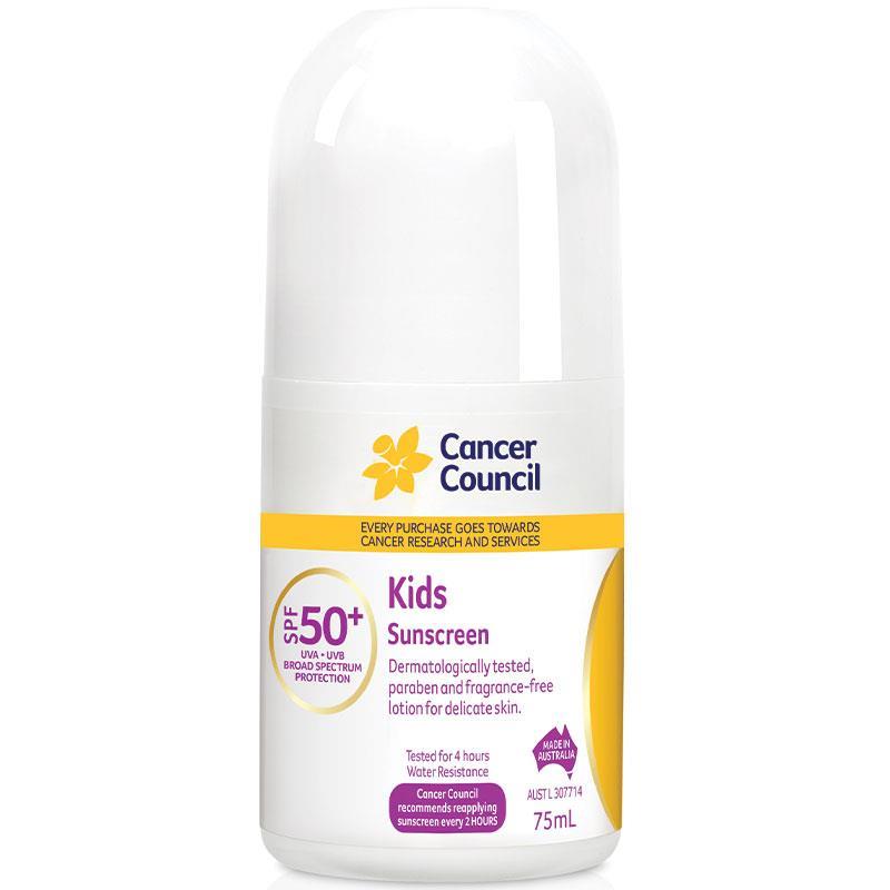 Cancer Council 茜茜尔 CC 儿童 防晒霜乳液滚珠 SPF50+ 75ml 1瓶装 澳洲进口