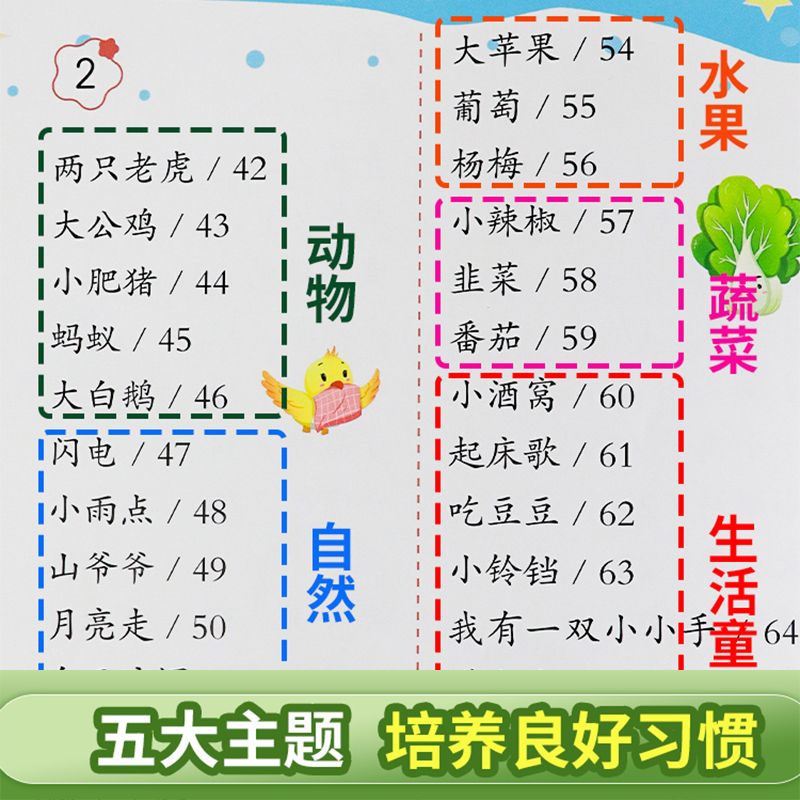 [国学启蒙]儿歌童谣+唐诗三百首有声书 [正版]儿歌三百首儿歌童谣早教书念儿歌做早教0到3岁幼儿启蒙婴儿3一6岁宝宝语言