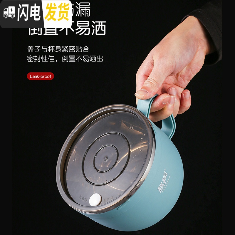 三维工匠304不锈钢保温饭盒学生饭缸分隔型食堂便当餐盒套装上班族 大号樱花粉1200-密封防漏(送餐具+手提保温袋)高清大图