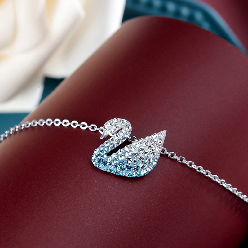 施华洛世奇swarovski小号渐变蓝天鹅水晶项链5512094