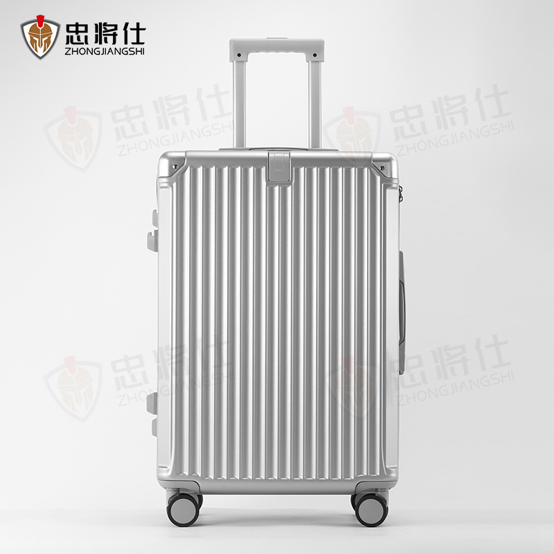 忠将仕 多功能行李箱万向轮结实耐用旅行密码拉杆箱 银色24英寸 ZJS-A996S-8088Y-24高清大图