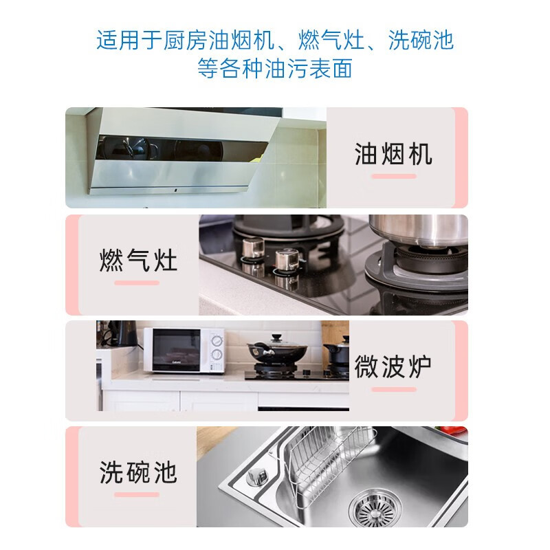 蓝漂我爱我家系列蓝漂油污剂3瓶装去重油污净强力清洁厨房泡沫油烟机灶台家用LP-362265厨房清洁剂500克X3瓶装!高清大图