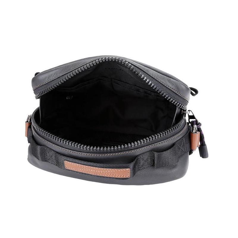 新款男士小号balck黑色皮质小方包crossbody系列 相机包单肩包男z-md