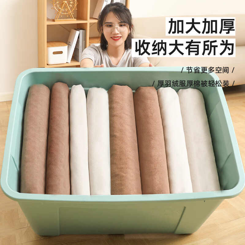 禧天龙(Citylong) X-6148收纳箱2个装(樱草蓝)55L家用衣服被子玩具整理储物箱特大号塑料盒高清大图