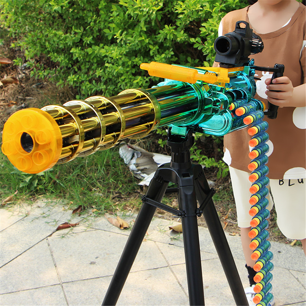 星域传奇 eva安全电动连发加特林手自一体软弹玩具枪儿童节日礼物