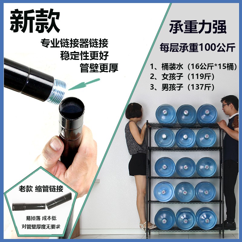 厨房置物架落地五层架子铁艺玩具收纳金属储物阳台花架子收纳层架三维工匠 宽40长90高180五层