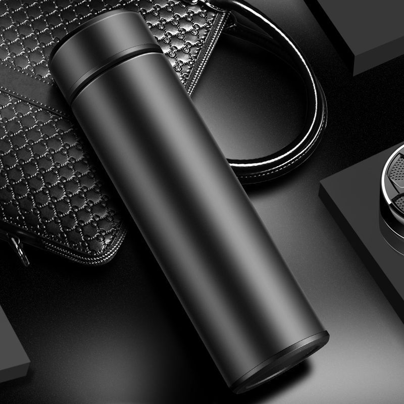 黑色500ml316不锈钢保温杯印刻字logo男女士商务真空泡茶杯子500ml