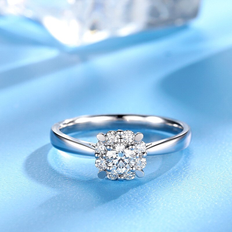 佐卡伊触电的花火18k金钻戒群镶钻石戒指送女友求婚表白