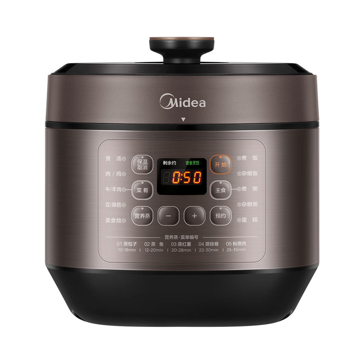 美的(Midea)电压力锅高压锅家用智能大容量双胆电高压锅高压煮汤锅巧鲜阀排气 MY-60M5-206