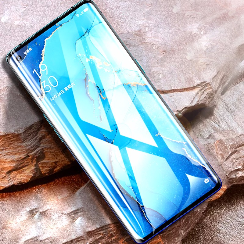 轻万 适用reno4pro钢化膜5G手机全屏覆盖保护膜oppo无白边防指纹曲面耐磨防刮防摔高清款高清大图