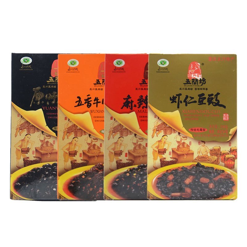 重庆永川五香牛肉豆豉酱 30g*8袋/盒[ 买5送1] 240g精品袋装盒装 五間坊 wu Jian Fang