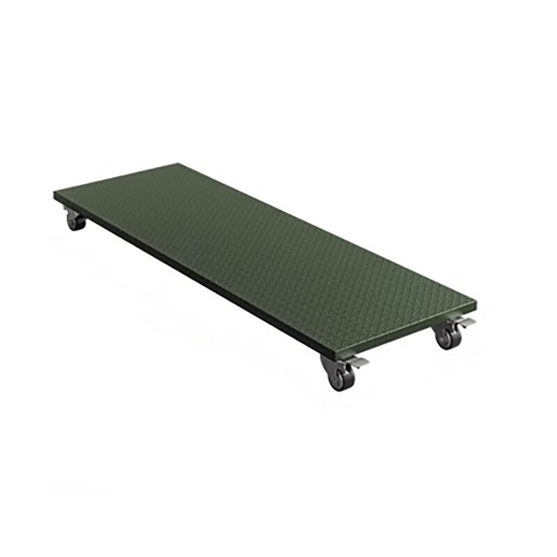 锦北军绿色金属托盘仓储应急物资周转野营装备带轮子2000*800*170mm高清大图