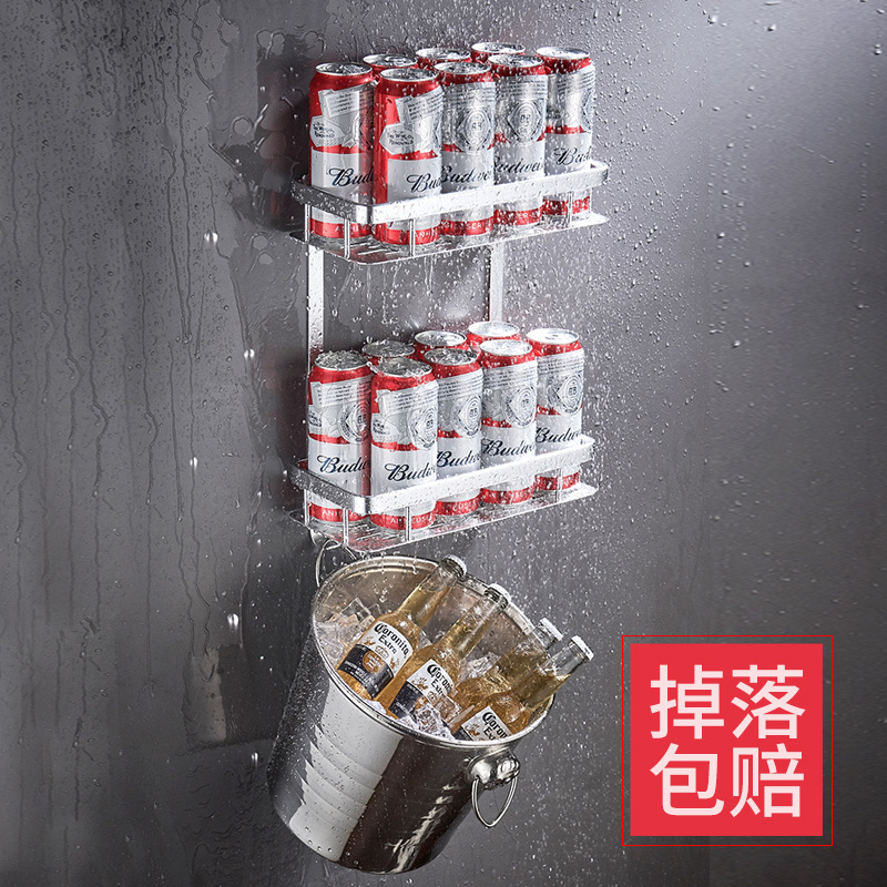 浴室置物架卫生间厕所洗澡洗手间卫浴上墙收纳壁挂三角墙上免打孔|标准三层直角款